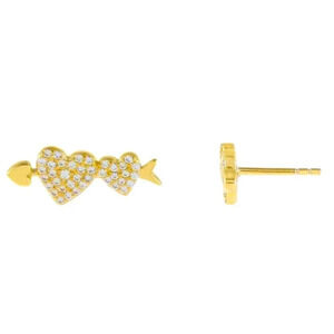 Heart Arrow Stud Earrings, NWT